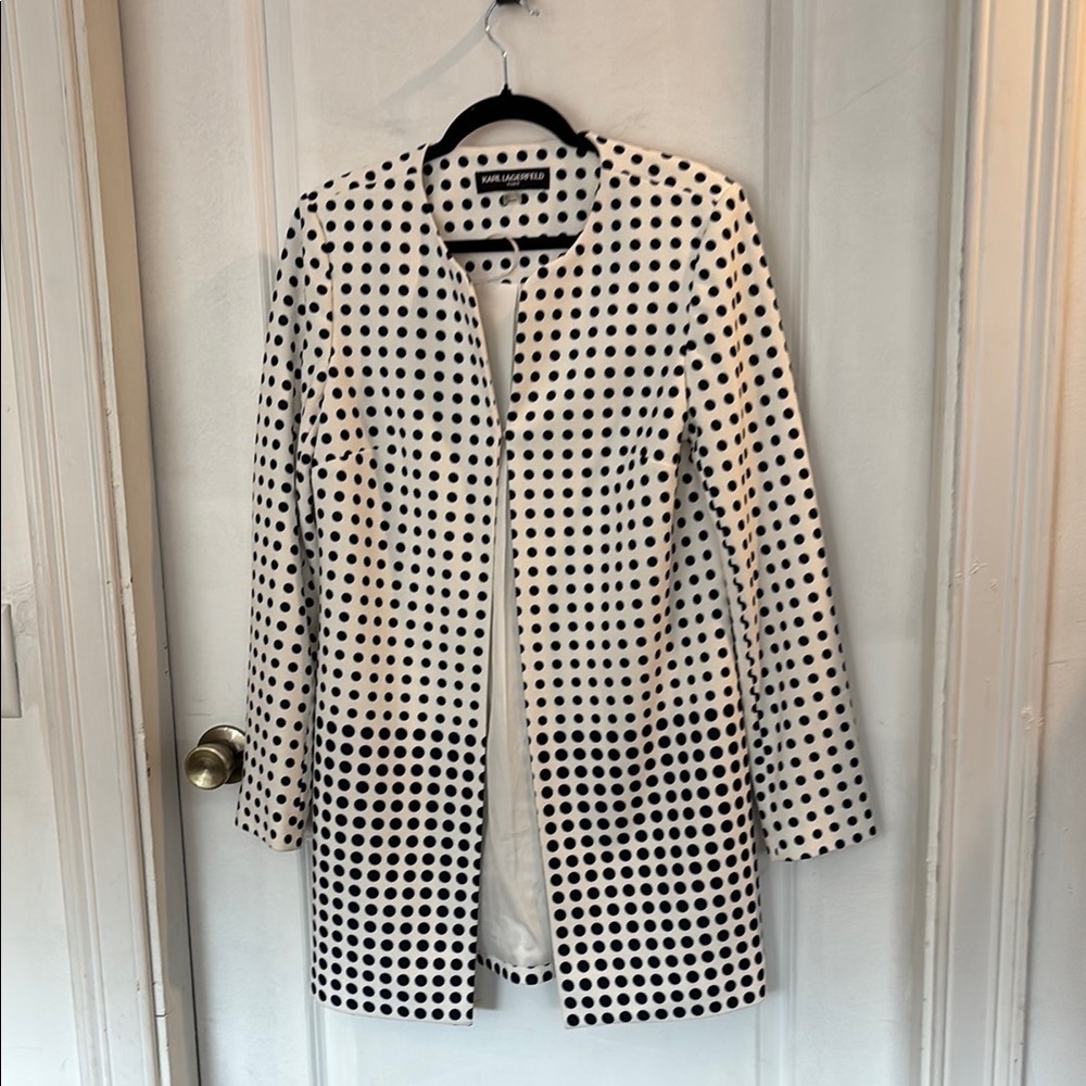 Karl Lagerfeld Black and White polka dot Blazer- medium